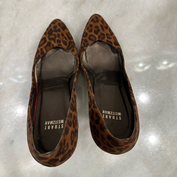Stuart Weitzman Animal Print Heels - Brandy Suede Leo - Picture 4 of 7